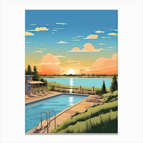 The Hamptons New York, Usa, Flat Illustration 1 Canvas Print