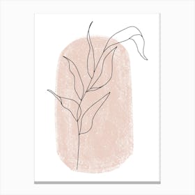 Dalia Chalk Pink Floral Leaf Canvas Print