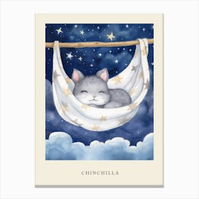 Baby Chinchilla 1 Sleeping In The Clouds Nursery Poster Canvas Print
