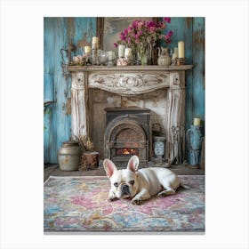 French Bulldog On A Rug Canvas Print