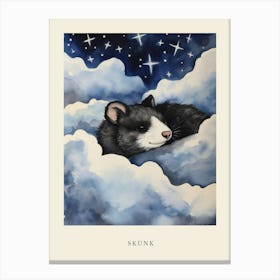 Baby Skunk 1 Sleeping In The Clouds Nursery Poster Canvas Print