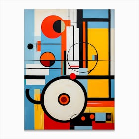 Abstract Painting With Circles And Lines 1 Canvas Print