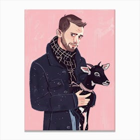 Man With A Goat Canvas Print