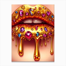 Jewelled Lips Canvas Print