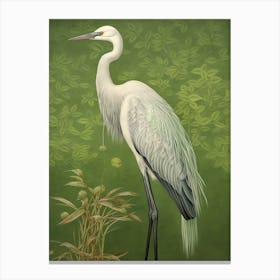 Ohara Koson Inspired Bird Painting Crane 1 Canvas Print