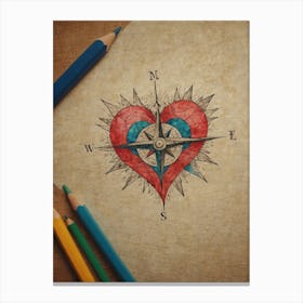 Heart Compass 10 Canvas Print