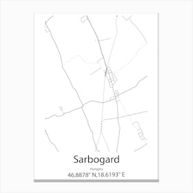 Sarbogard,Hungary Minimalist Map Canvas Print