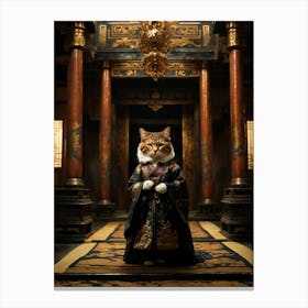 Cat In Chinese Costume Canvas Print