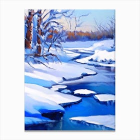 Frozen River Waterscape Impressionism 1 Canvas Print