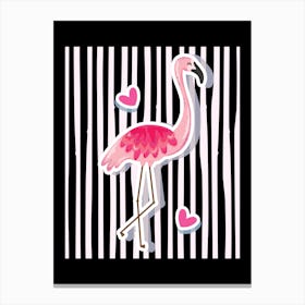 Flamingo pink and black Canvas Print