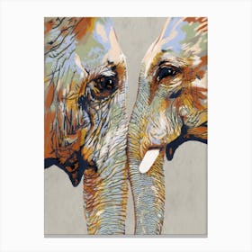 Familial Love Of Elephants Canvas Print