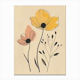 Boston Flower Market Boho Minimalist Style Canvas Print