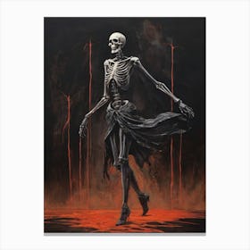 Dance With Death Skeleton Painting (8) Canvas Print