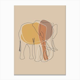 Elephant - Boho, Line Art 3 Canvas Print