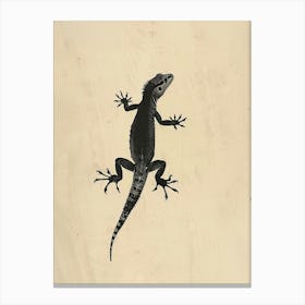 Day Gecko Block Print 3 Canvas Print