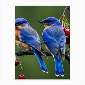 Eastern Bluebird-Reimagined 39 Canvas Print