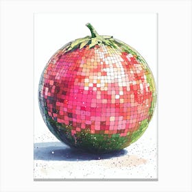 Disco Ball Watermelon Canvas Print