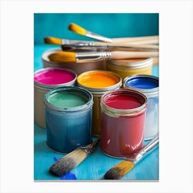 Paints And Brushes Canvas Print