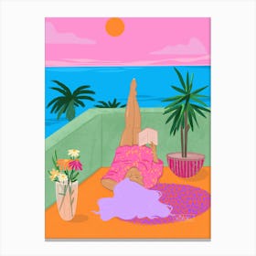 Sunny Day in Sitges Canvas Print