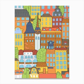 City Background Vector Illustration Print Art Canvas Print