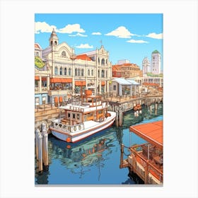 Victoria And Alfred Waterfront Cartoon 2 Canvas Print