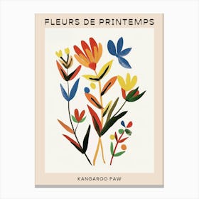 Spring Floral French Poster  Kangaroo Paw 4 Canvas Print