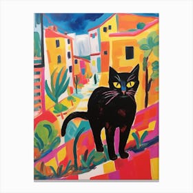 Painting Of A Cat In Alicante Spain 2 Canvas Print