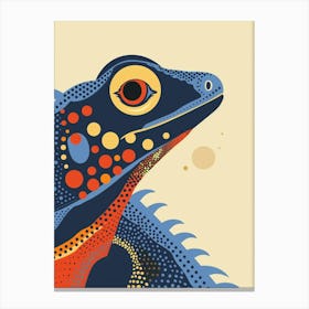 Blue Iguana Modern Illustration 8 Canvas Print