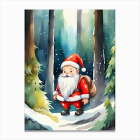 Santa Claus In The Forest Canvas Print