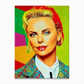 Charlize Theron Colourful Pop Movies Art Movies Canvas Print