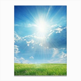 Capturing A Summers Day Where The Azure Sky Laden With Fluffy Clouds Shines Brilliantly Under The (2) Canvas Print