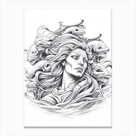 Line Art Inspired By The Raft Of The Medusa 4 Canvas Print