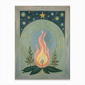 Starry Night Campfire Canvas Print