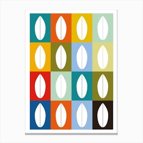 Mid Century modern Leaves Print Canvas Print