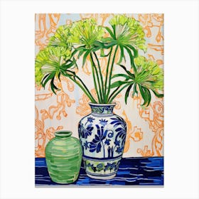 Flowers In A Vase Still Life Painting Agapanthus 4 Canvas Print