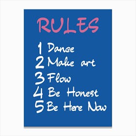 Rules Canvas Print