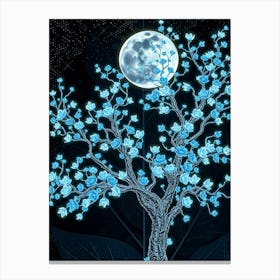 Blue Moon Tree Canvas Print