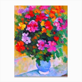 Nemesia Floral Abstract Block Colour 2 1 Flower Canvas Print