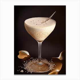 Brandy Alexander Pointillism Cocktail Poster Canvas Print