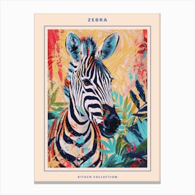 Zebra Brushstrokes Poster 2 Canvas Print