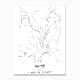 Veroli,Italy Minimalist Map Canvas Print