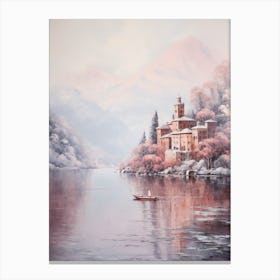 Dreamy Winter Painting Lake Como Italy 1 Canvas Print