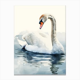 Watercolor Swan Canvas Print