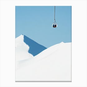 Shymbulak, Kazakhstan Minimal Skiing Poster Canvas Print