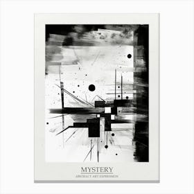 Mystery Abstract Black And White 1 Poster Canvas Print