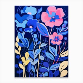 Blue Flower Illustration Snapdragon 3 Canvas Print
