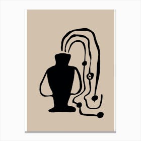 Vase Of Water Abstract Drawing Canvas Print