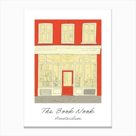 Amsterdam The Book Nook Pastel Colours 2 Poster Canvas Print