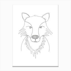 Line Fox Canvas Print