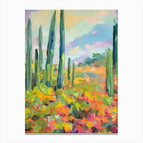 Candelabra Cactus Impressionist Painting Plant Canvas Print
